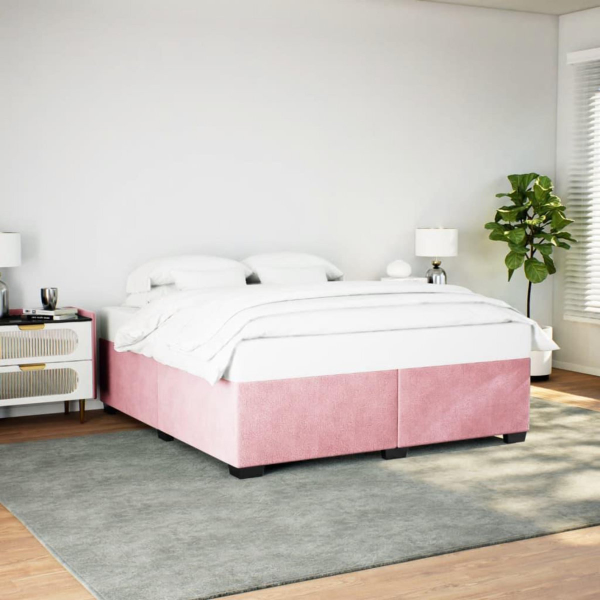 VIDAXL Cadre de lit sans matelas rose 180x200 cm velours