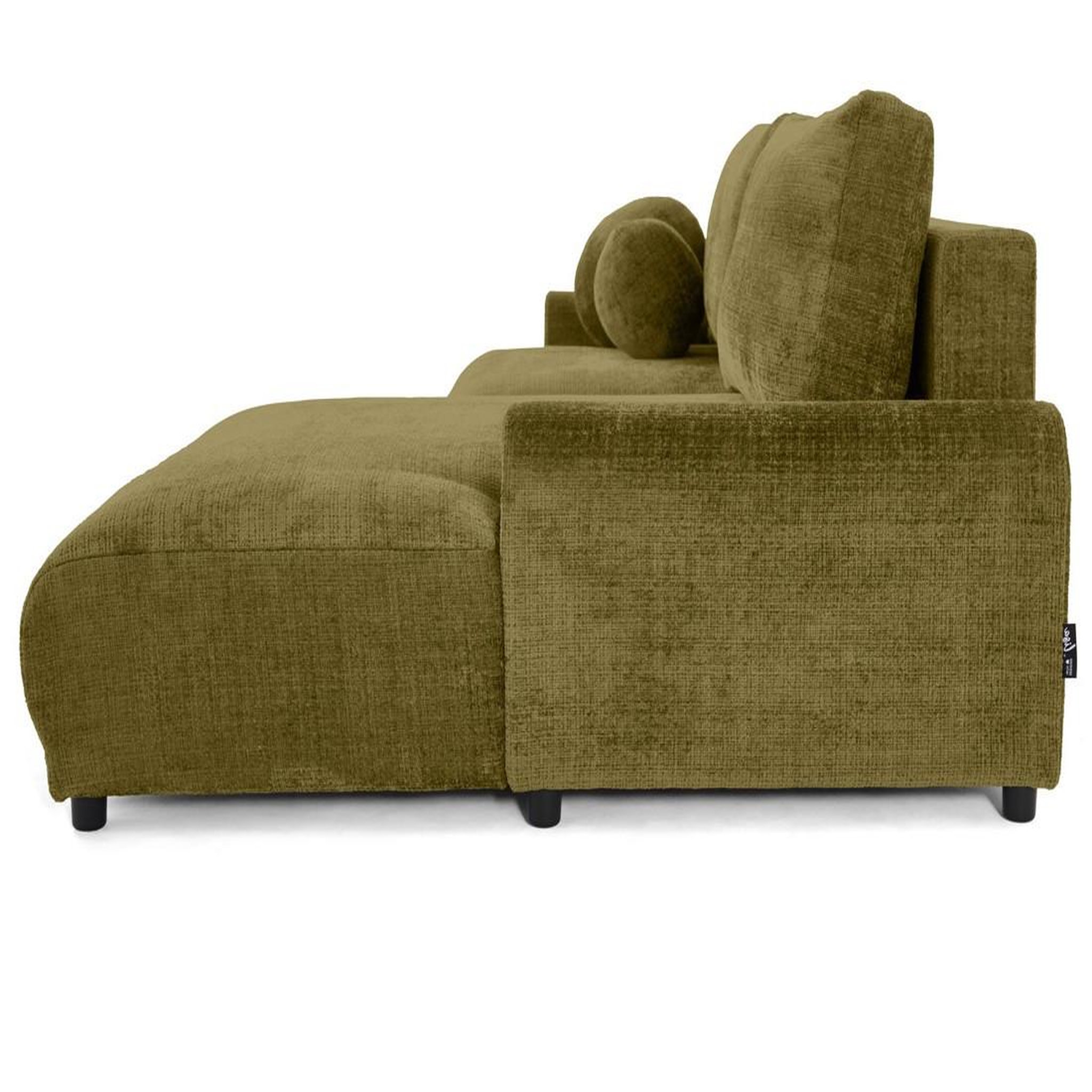 Voir la diapositive 6 : BEST MOBILIER Nelly - canapé d'angle droit 4 places convertible avec coffre en velours texturé
