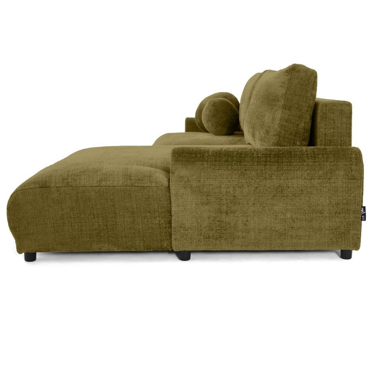 LISA DESIGN Nelly - canapé d'angle droit 4 places convertible avec coffre en velours texturé