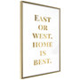 Voir la diapositive 1 : Paris Prix Affiche Murale Encadrée  Home Is Best Gold