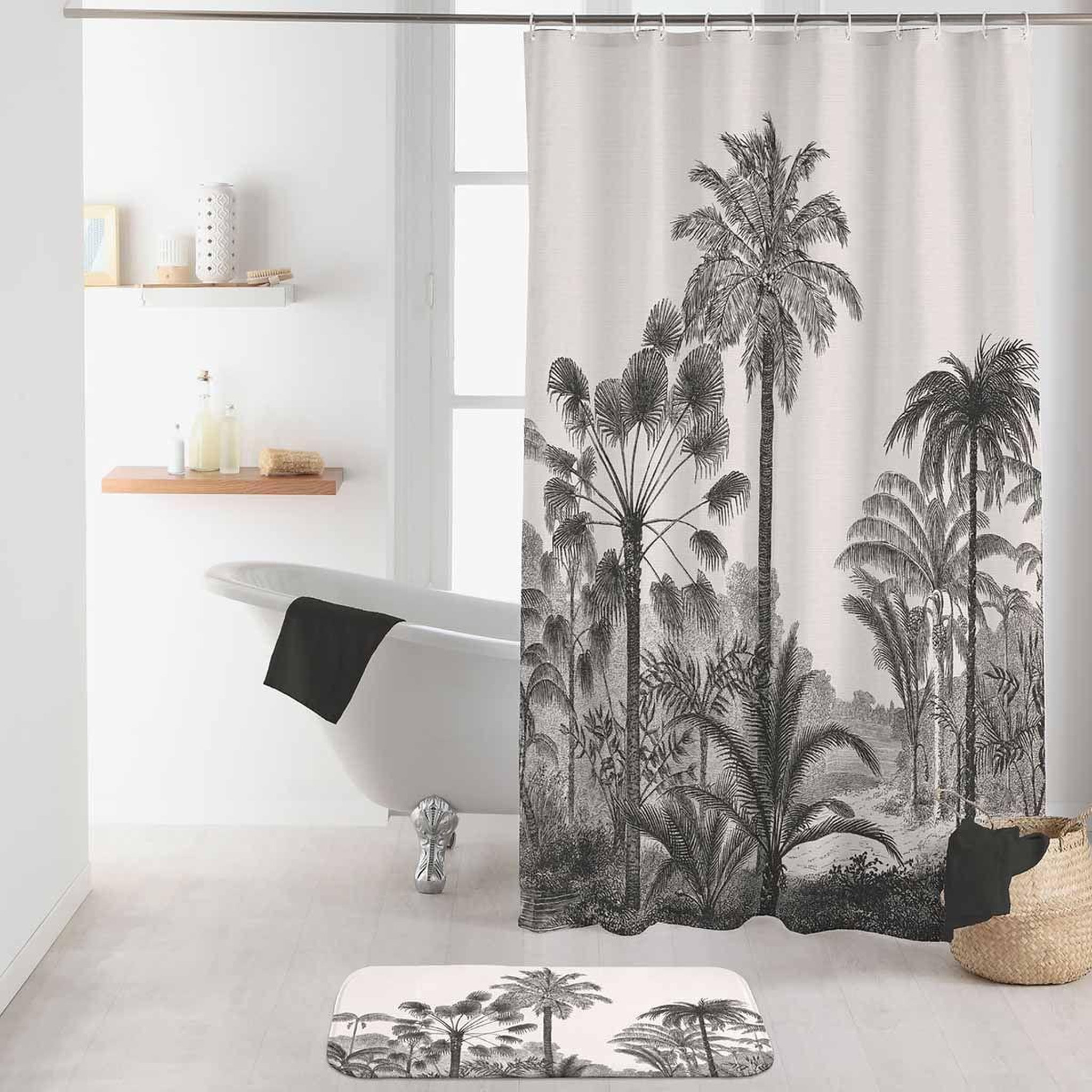 Douceur d'Intérieur Rideau de douche  cocoty  180x200cm blanc