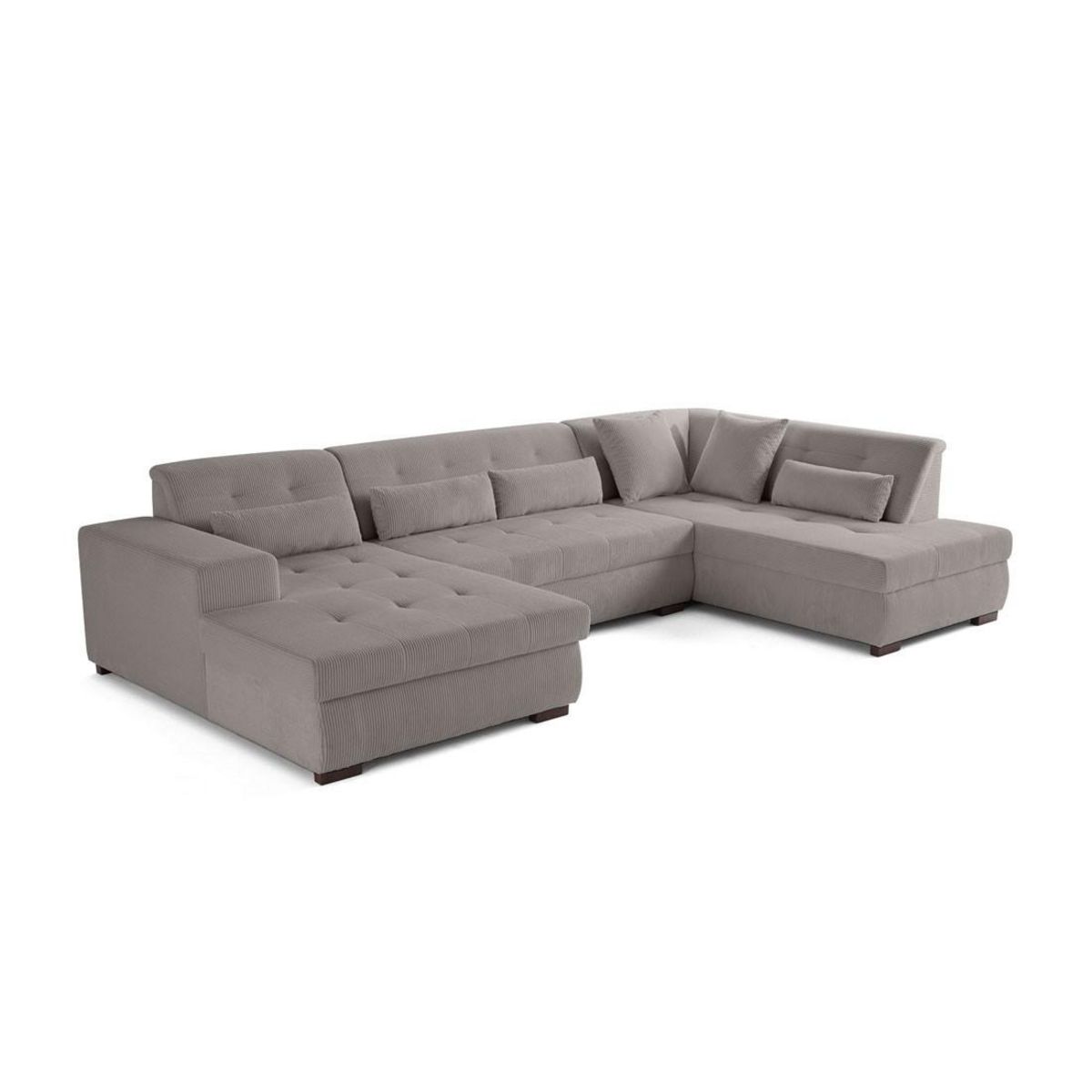 LISA DESIGN Vermont - canapé panoramique d'angle droit - 7 places - en velours côtelé