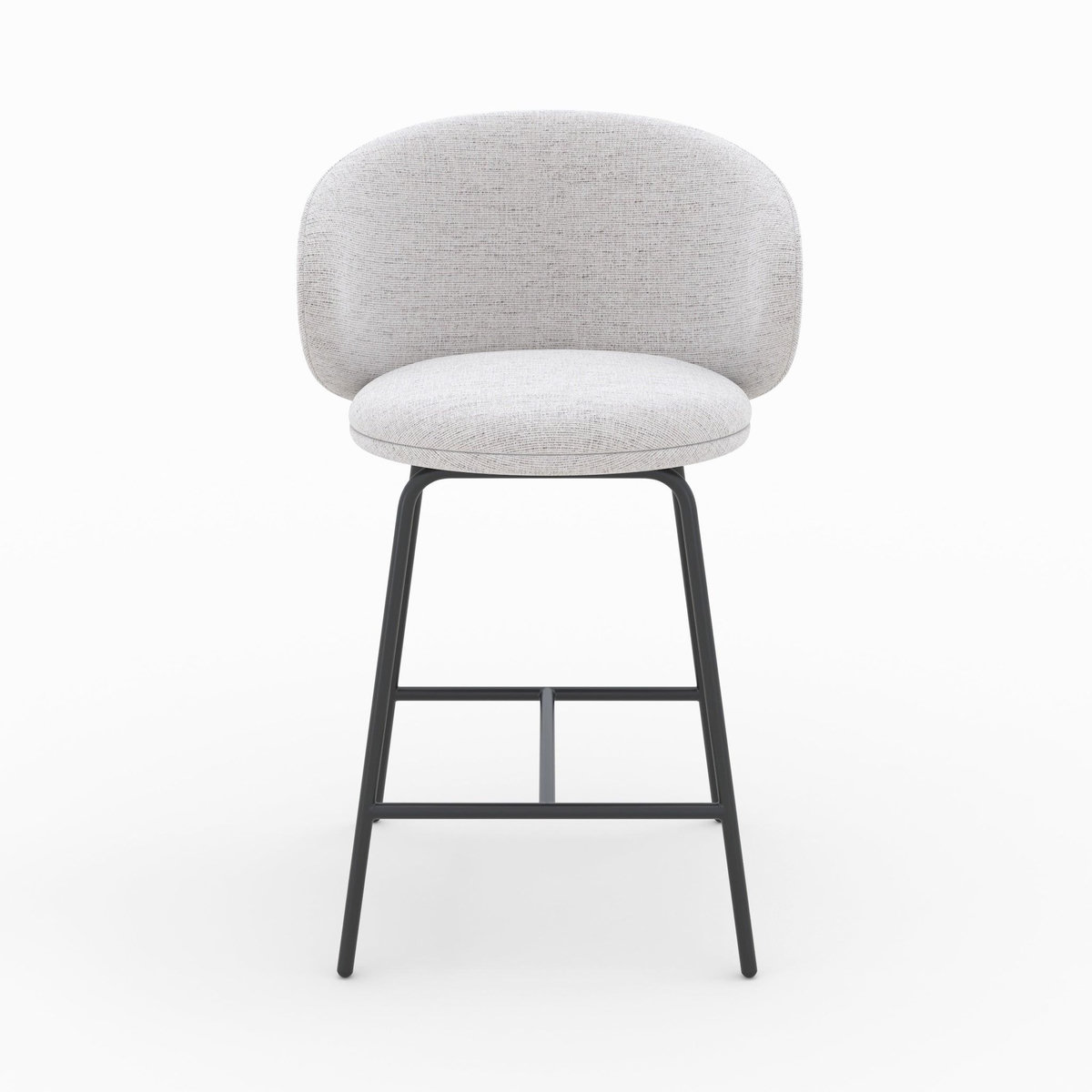 Rendez vous déco Lot de 2 chaises pour îlot central en tissu gris clair 68 cm - Cécilia