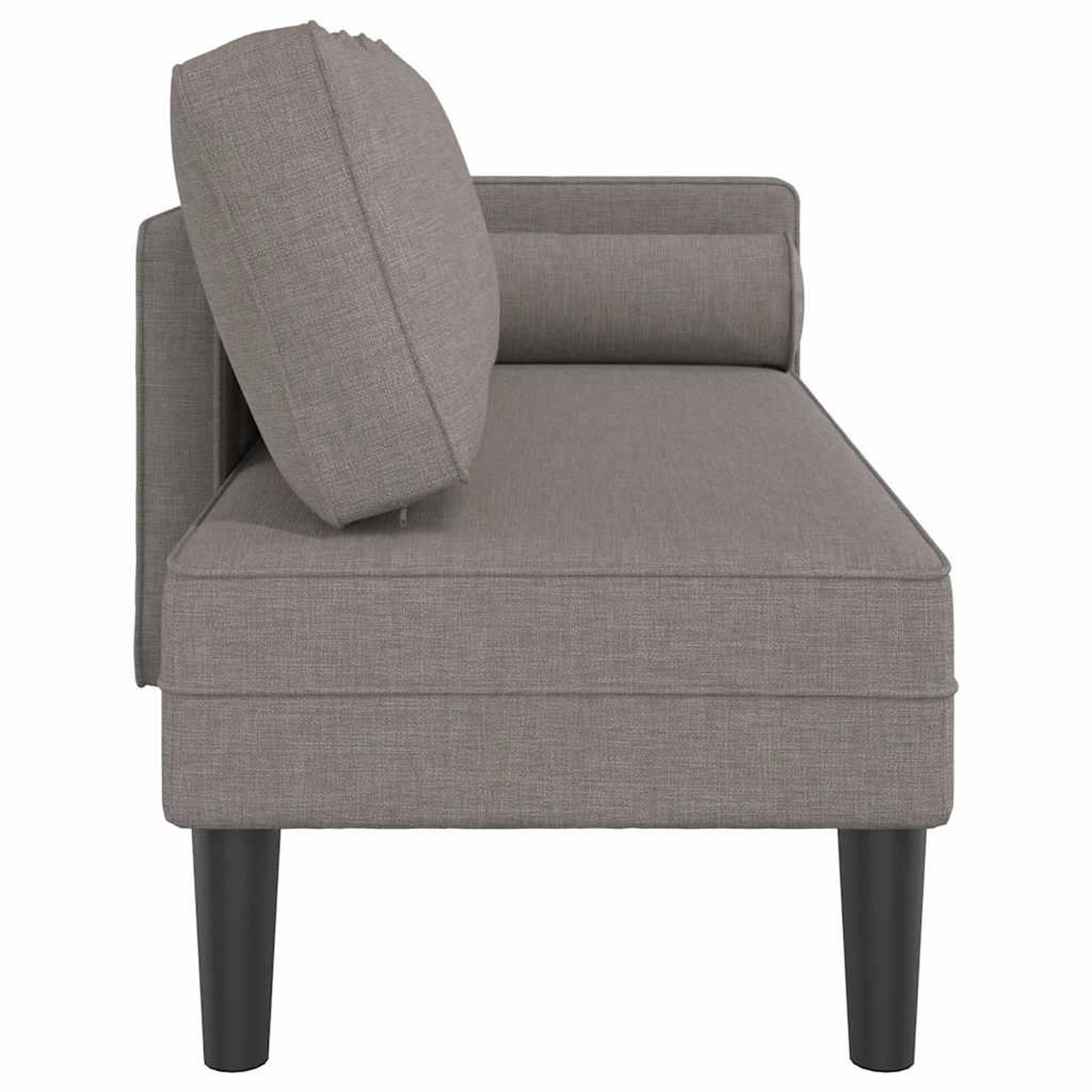 Voir la diapositive 4 : VIDAXL Chaise longue avec coussins taupe tissu