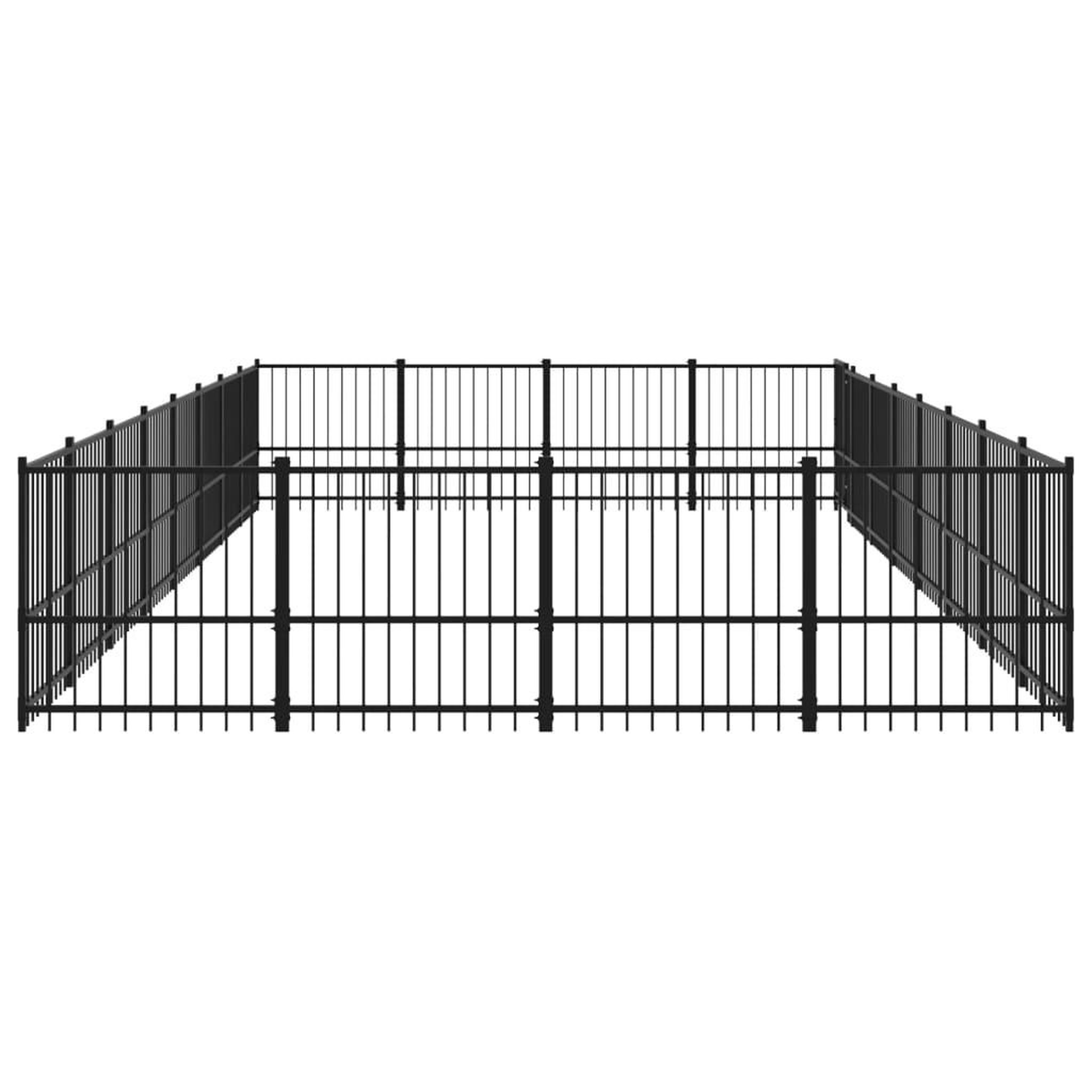 Voir la diapositive 4 : VIDAXL Chenil d'exterieur pour chiens Acier 30,11 m²