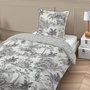 Voir la diapositive 1 : FUTURE HOME Parure de lit 1 personne en coton 57 fils imprimé blanc 140x200cm