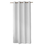 TOILINUX Rideau uni avec oeillets - 140 x 240 cm. Coloris disponibles : Gris, Blanc, Beige, Rose, Bleu, Noir, Jaune