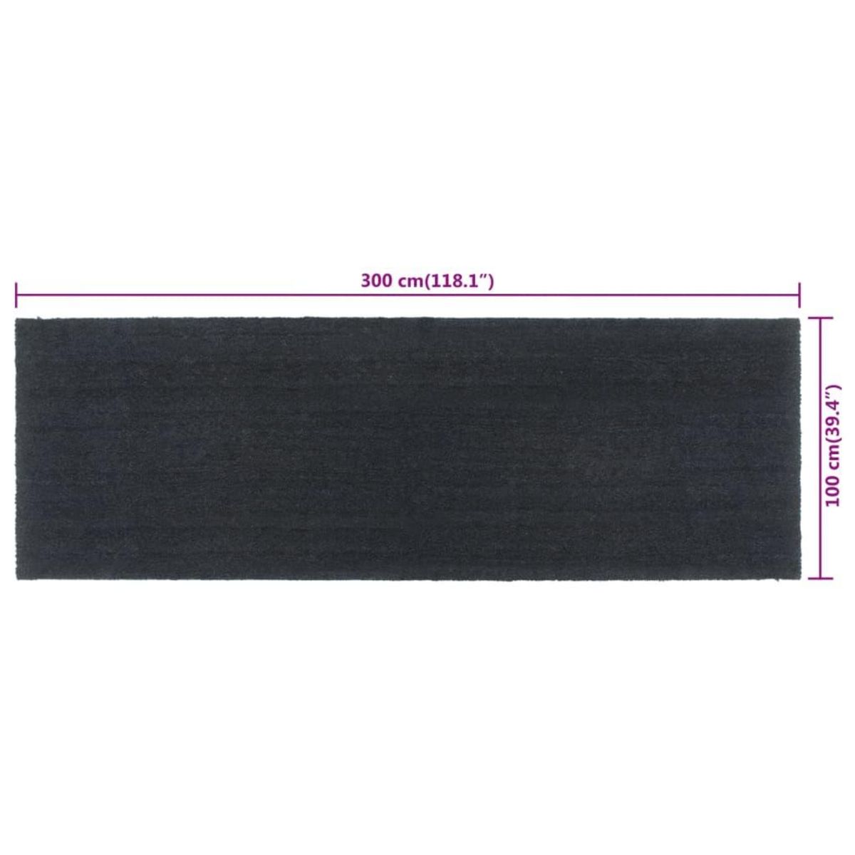 VIDAXL Tapis de porte gris fonce 100x300 cm fibre de coco touffete