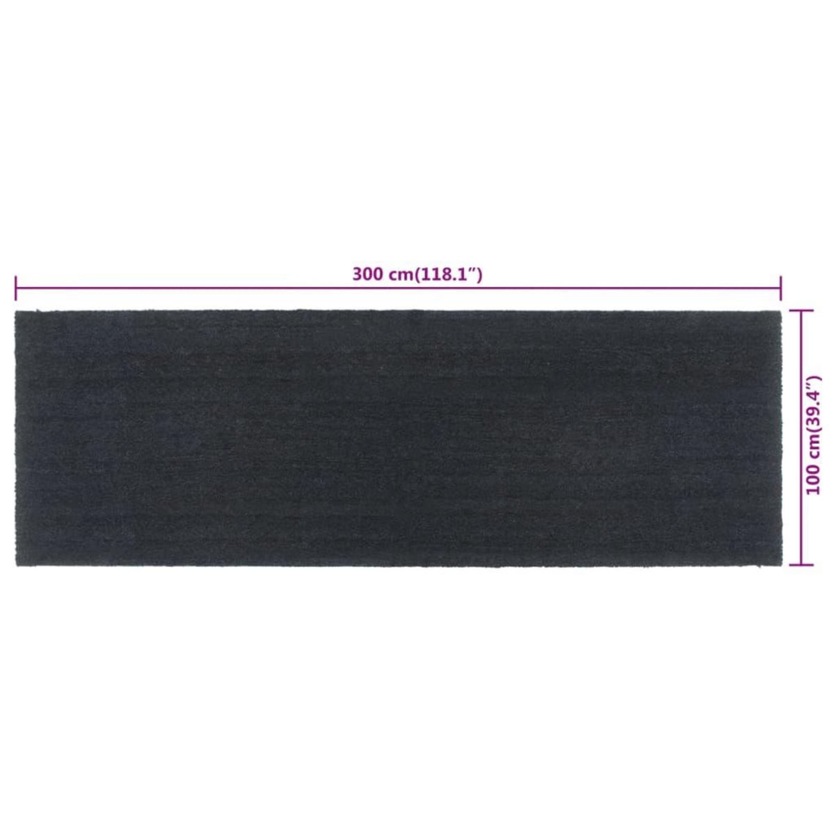 VIDAXL Tapis de porte gris fonce 100x300 cm fibre de coco touffete