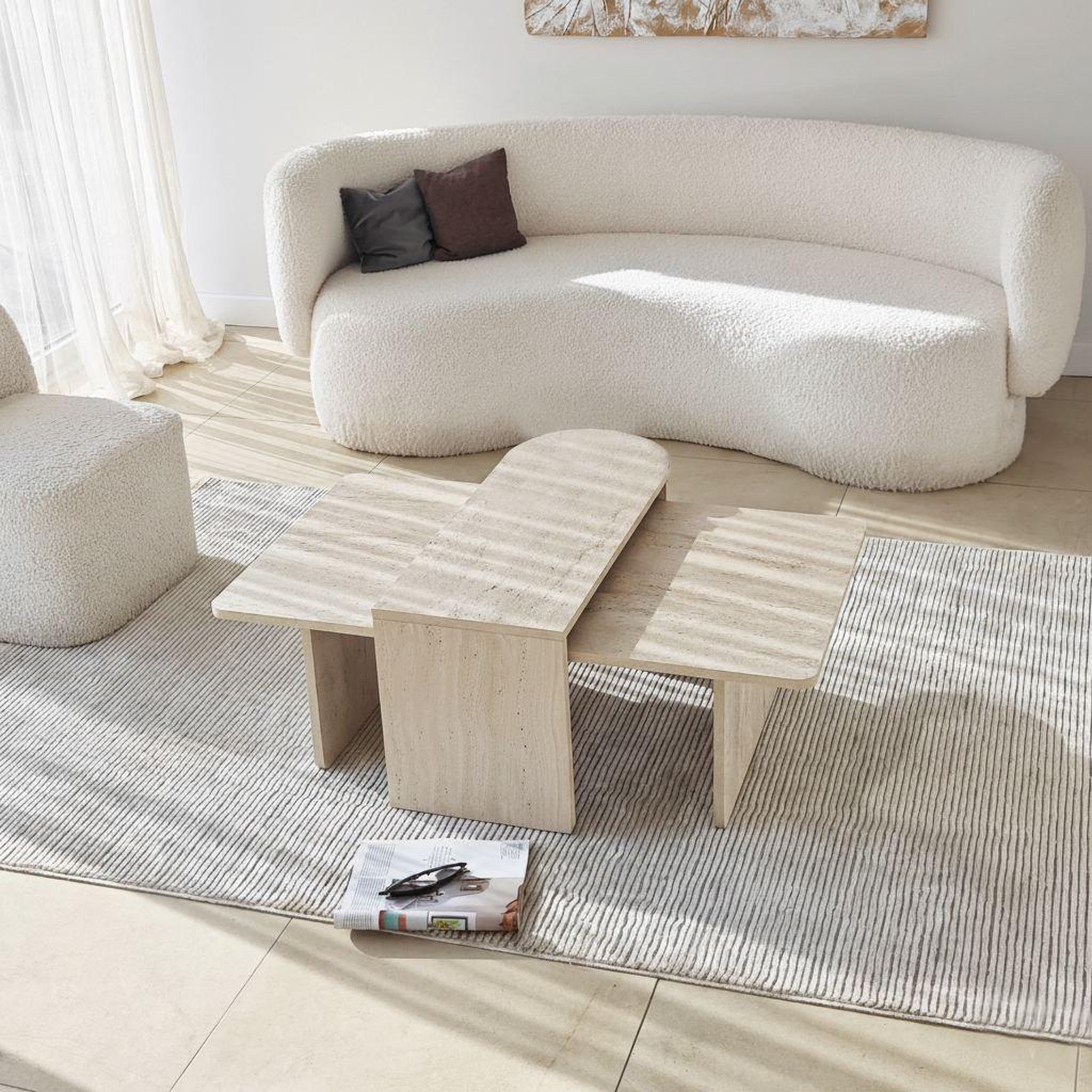 Voir la diapositive 3 : Habitat et Jardin Ensemble de table basse en bois  paris  105 x 60 x 35 cm - bronze