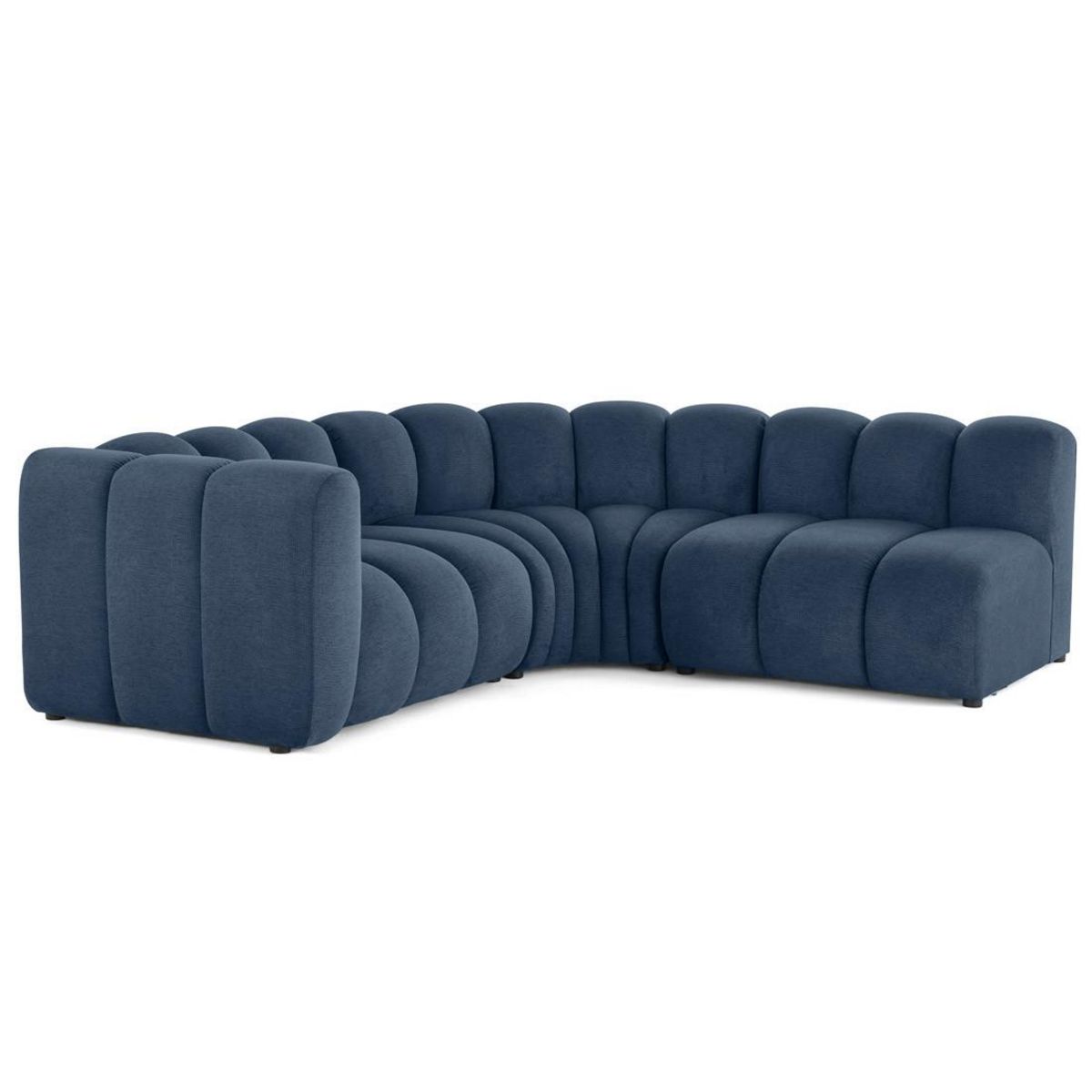 LISA DESIGN Debbie - canapé modulable d'angle droit 4 places avec accoudoir en tissu texturé