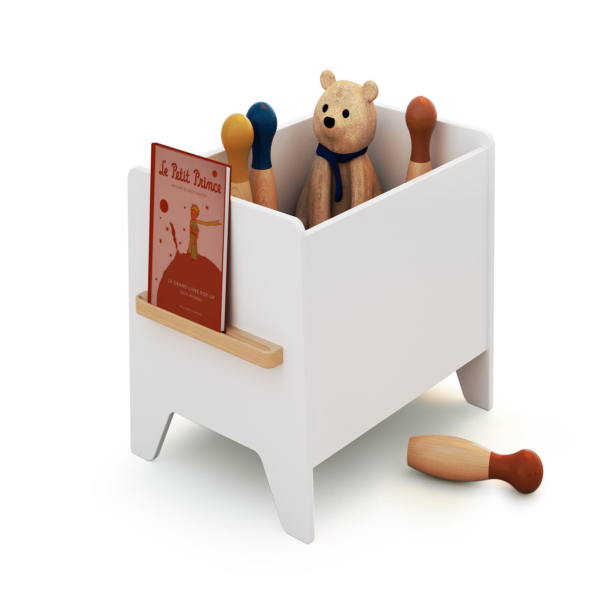 Voir la diapositive 3 : WEBABY Coffre à jouet en bois pirate