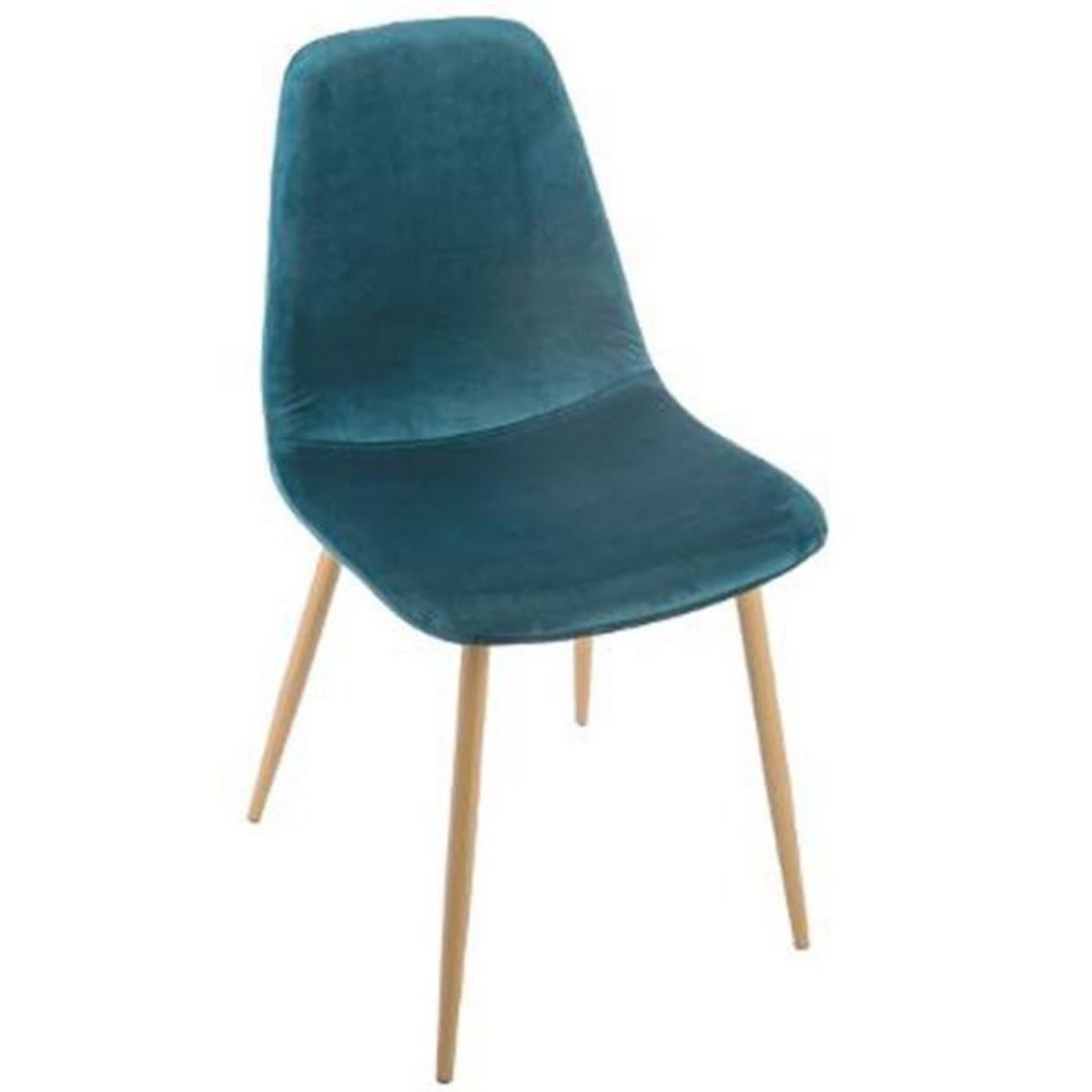ATMOSPHERA Lot de 4 Chaises en Velours  Roka  85cm Bleu Canard