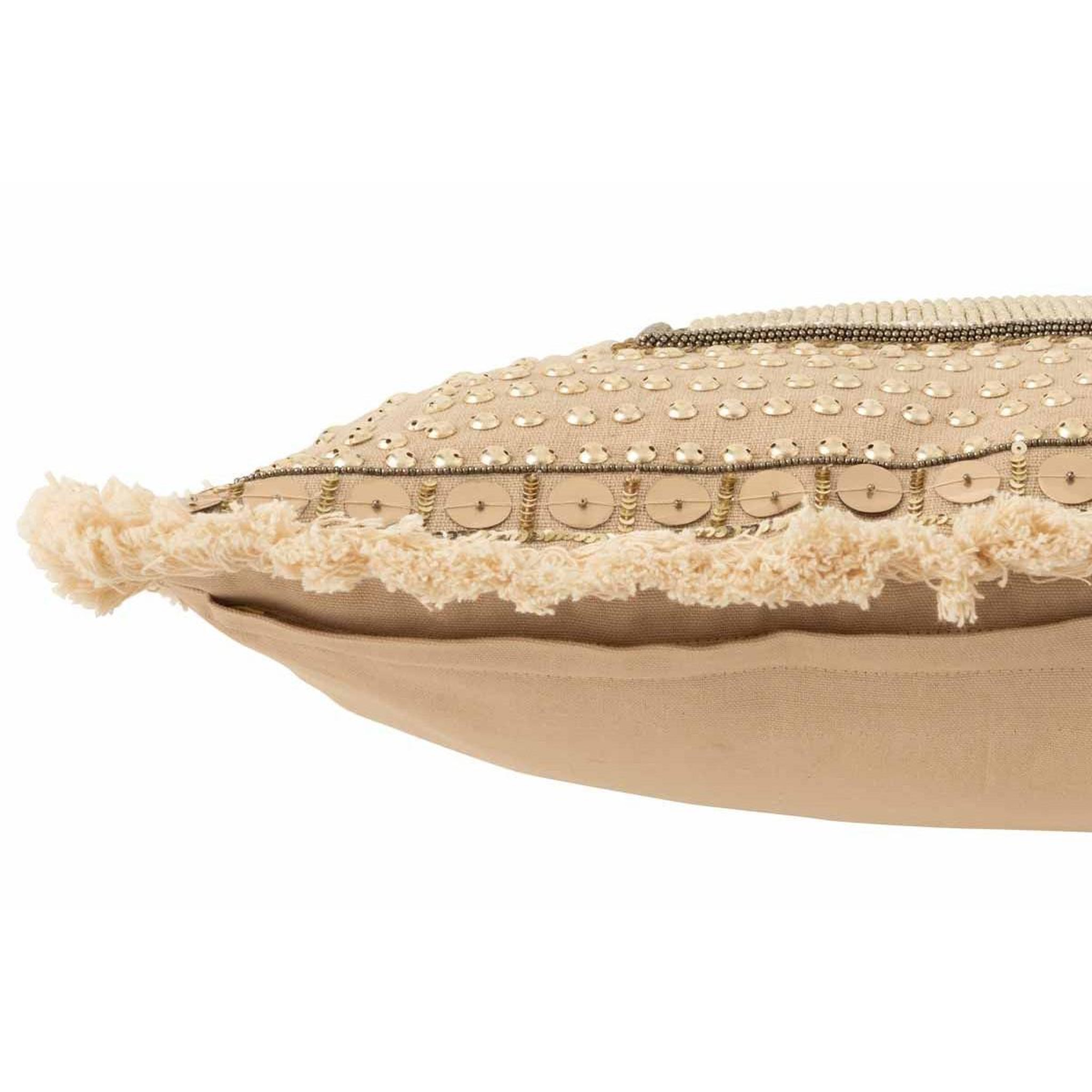 Voir la diapositive 3 : J-LINE Coussin déco  ibiza  45x45cm naturel