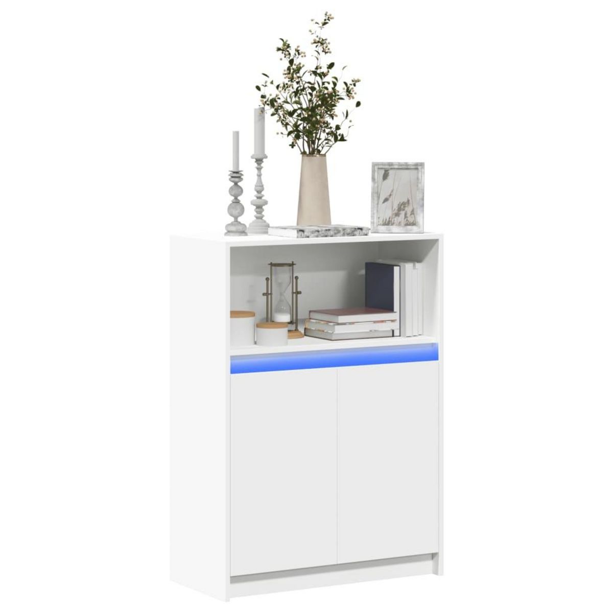VIDAXL Buffet avec LED blanc 72x34x100 cm bois d'ingenierie