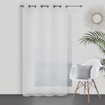 SOLEIL D'OCRE Voile à oeillets 135x250 cm DOLLY, par Soleil d'ocre. Coloris disponibles : Blanc, Gris