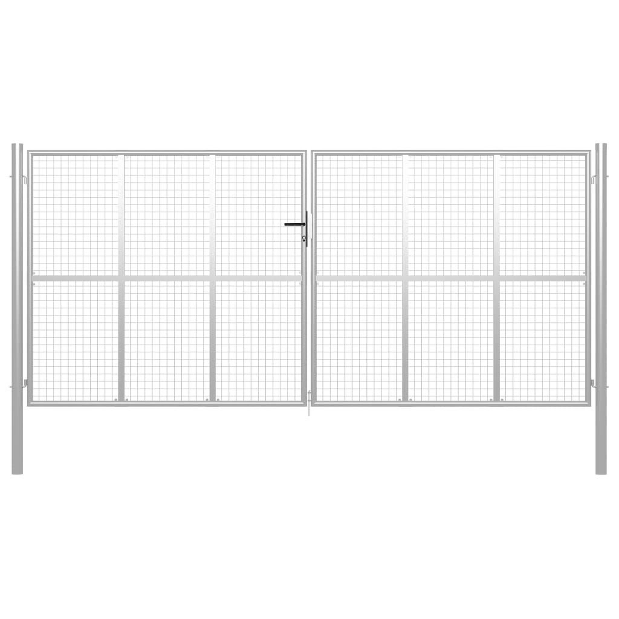 VIDAXL Porte de jardin Acier galvanise 415x250 cm Argente