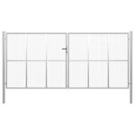 VIDAXL Porte de jardin Acier galvanise 415x250 cm Argente