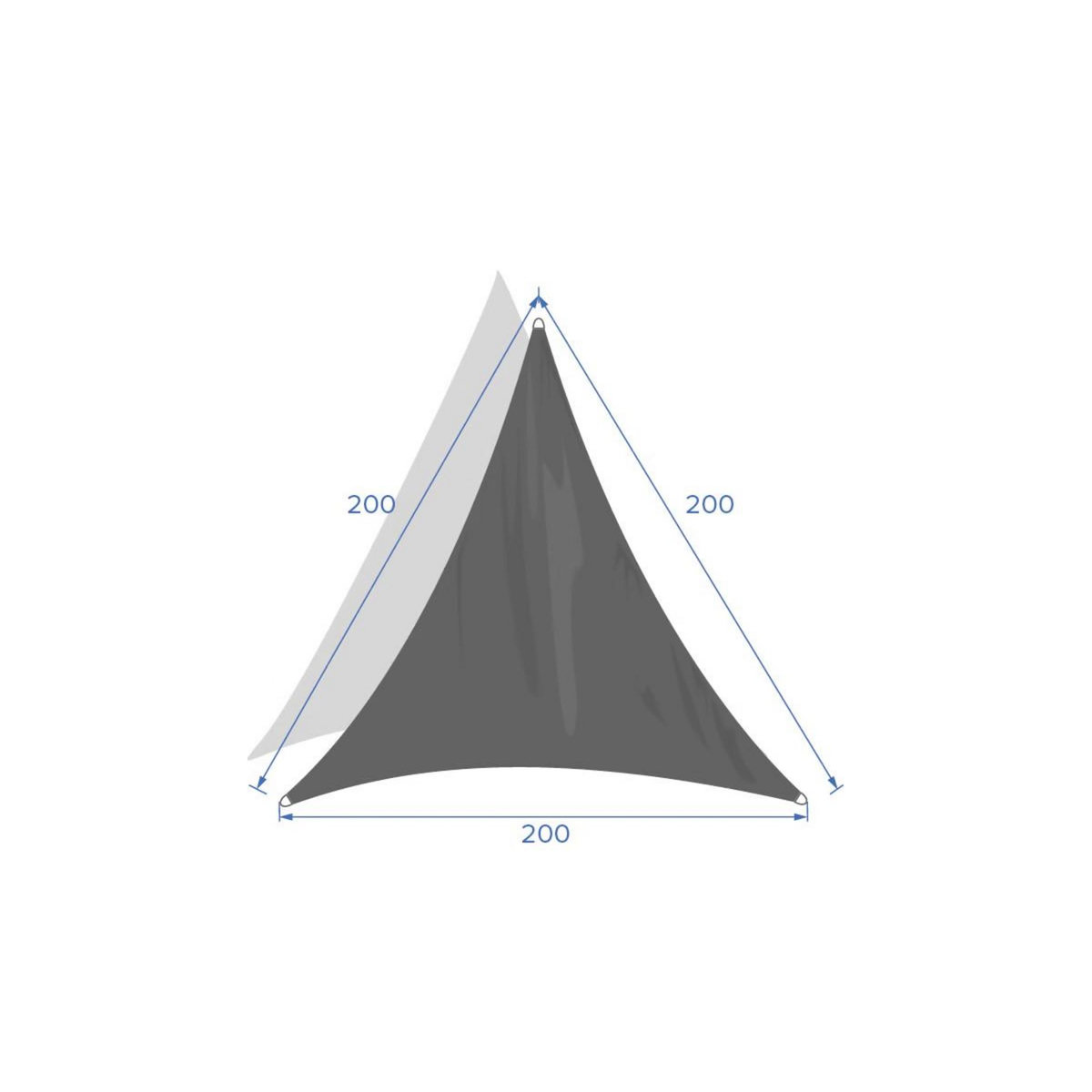 HESPERIDE Voile d'ombrage triangulaire 3 x 3 x 3 m - Curacao - Taupe - Hespéride