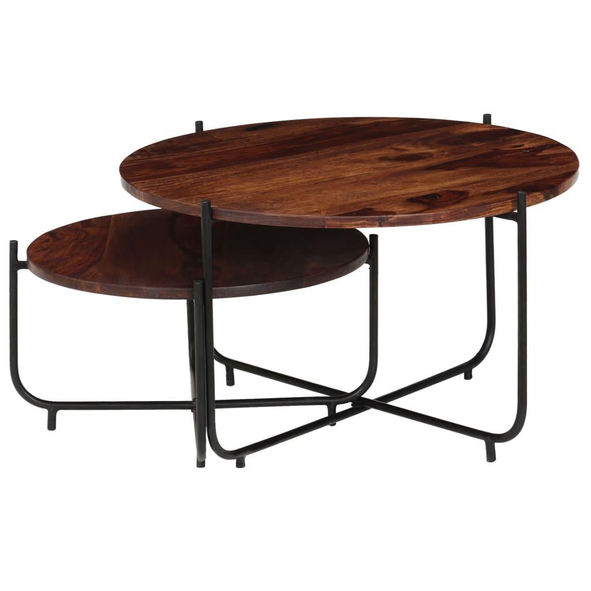 Voir la diapositive 3 : VIDAXL Ensemble de table basse 2 pcs bois massif 60x35 cm