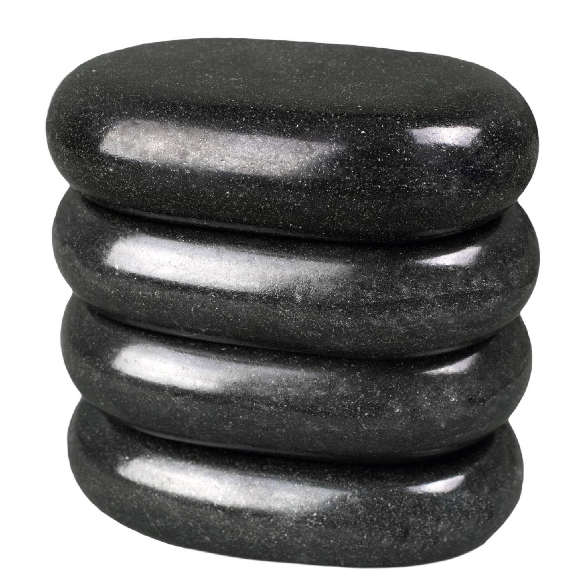 VIVEZEN Lot de 4 pierres chaudes pour massage en basalte naturel poli - Ovale - L