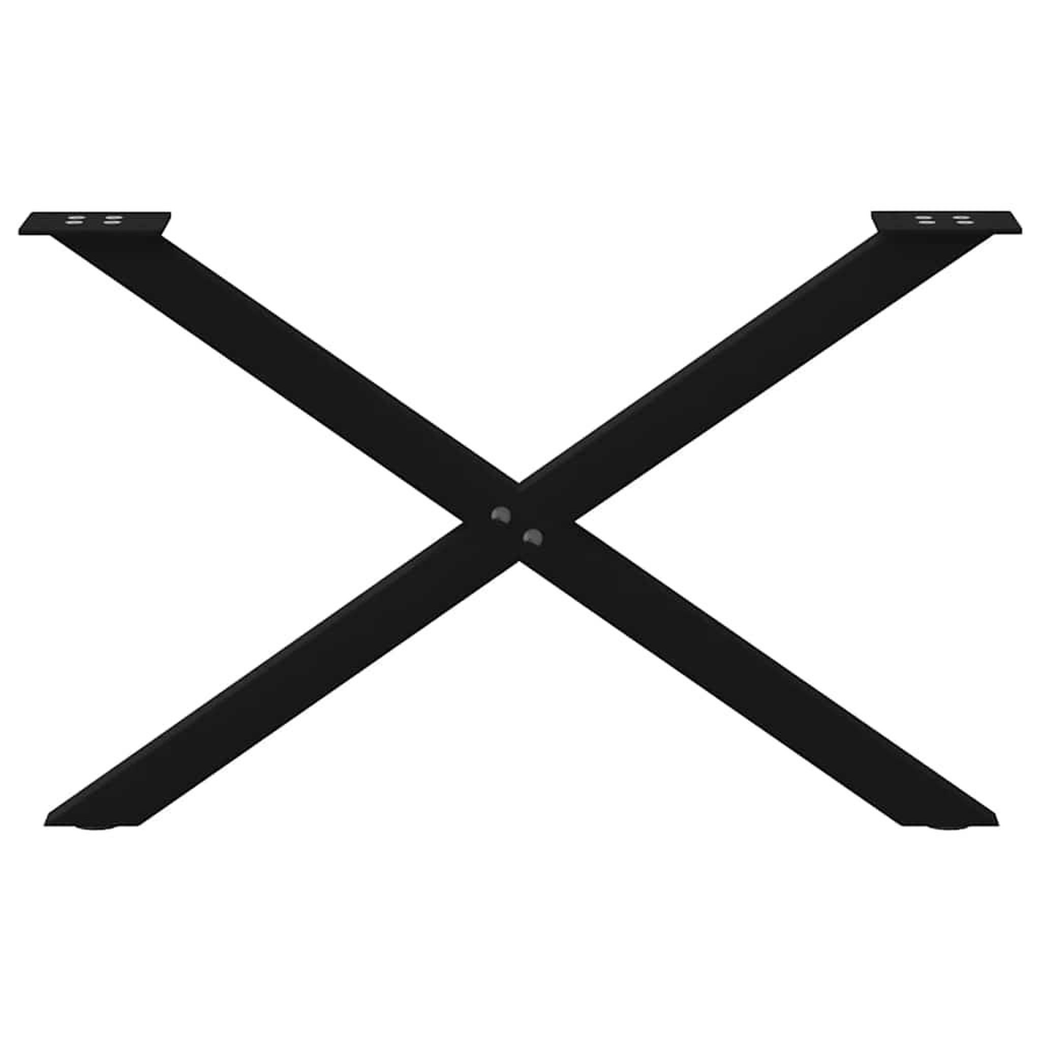 Voir la diapositive 4 : VIDAXL Pieds de table basse forme de X 2 pcs noir 70x(42-43) cm acier