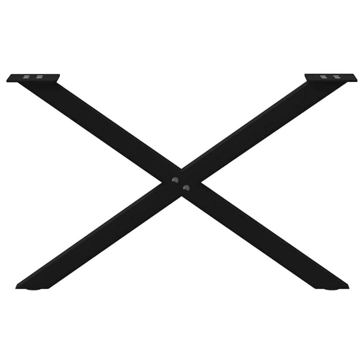 VIDAXL Pieds de table basse forme de X 2 pcs noir 70x(42-43) cm acier