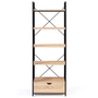 Voir la diapositive 3 : ID MARKET Etagère 5 niveaux avec tiroir DETROIT design industriel