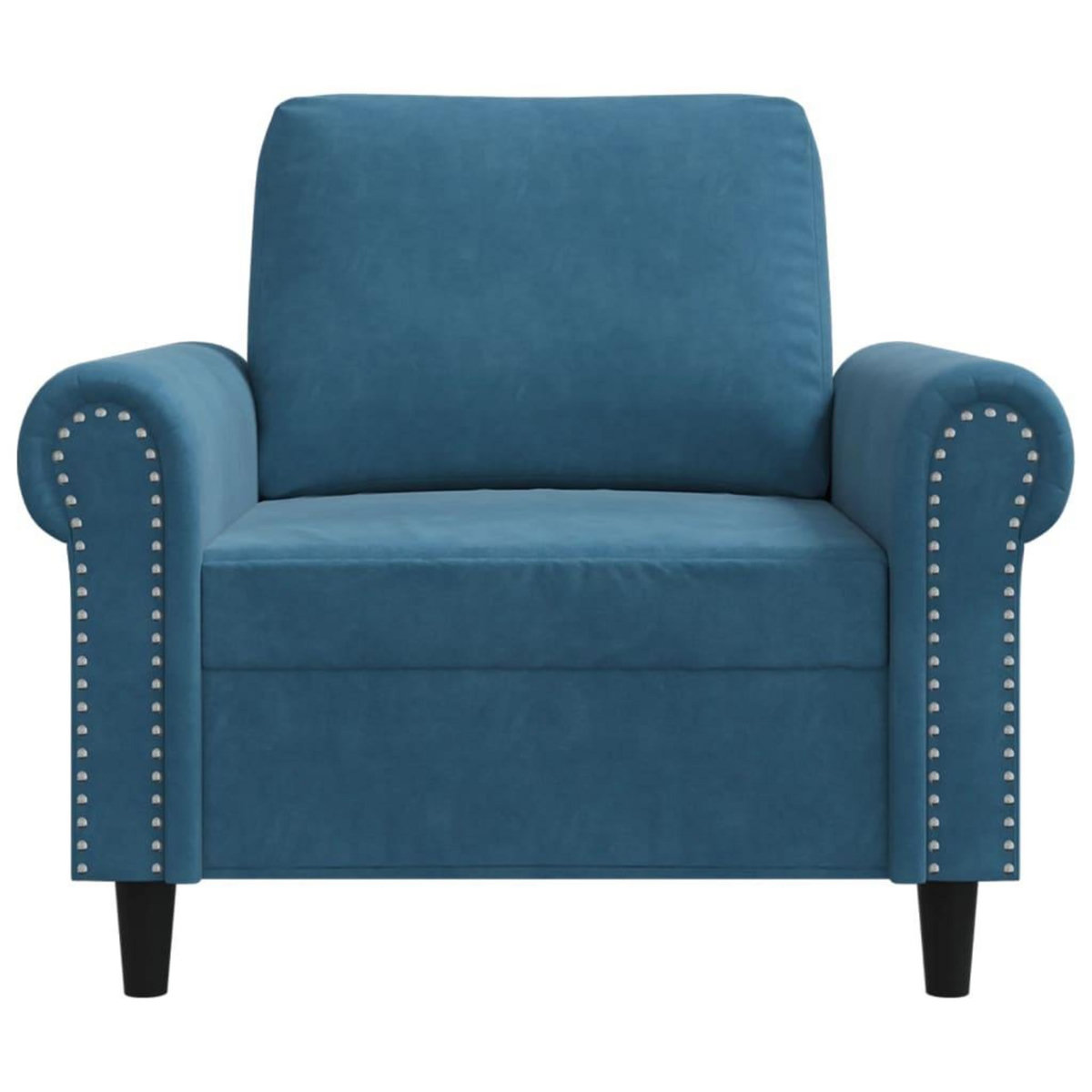 VIDAXL Fauteuil Bleu 60 cm Velours