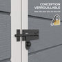 Voir la diapositive 5 : OUTSUNNY Abri de jardin cabanon 1,54 m² - porte verrouillable, fenêtre, aération - alu. PP gris