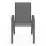 Voir la diapositive 3 : ID MARKET Lot de 6 chaises de jardin LYMA métal et textilène empilables gris, noir et bleu