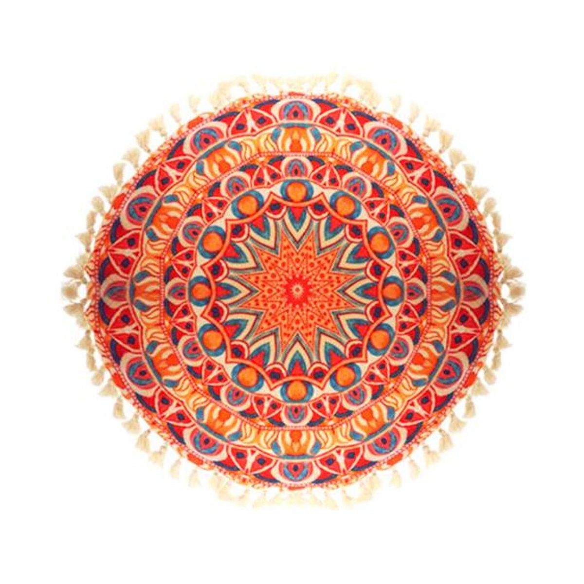 SUD TRADING Coussin rond Mandala - Diam. 45 cm