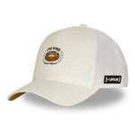 CAPSLAB Casquette trucker premium avec filet et patch Ltor Ring. Coloris disponibles : Blanc
