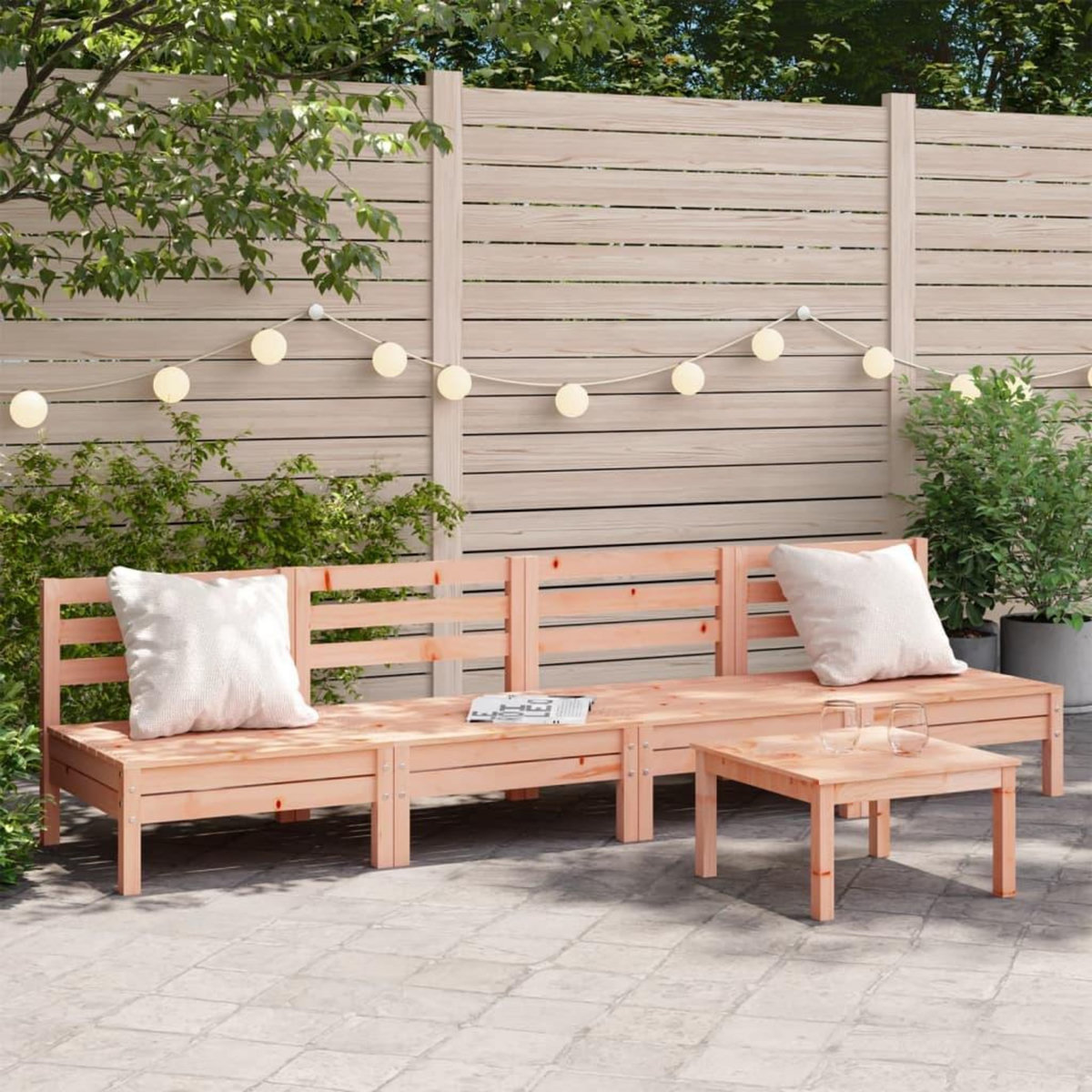 VIDAXL Canapes de jardin sans accoudoirs 4 pcs bois massif douglas