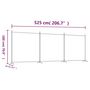Voir la diapositive 6 : VIDAXL Cloison de separation 3 panneaux Anthracite 525x180 cm Tissu