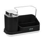 5 FIVE SIMPLY Distributeur de savon & Organisateur d'Evier Néo 21cm noir