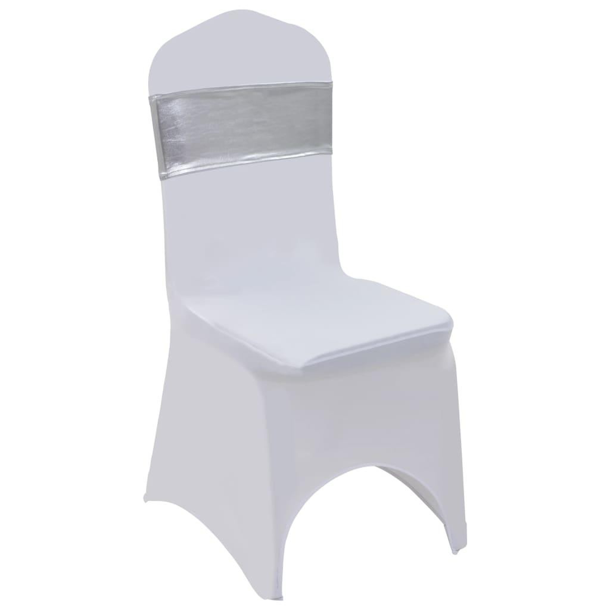 VIDAXL Ruban elastique de chaise 25 pcs avec boucle a diamants Argente