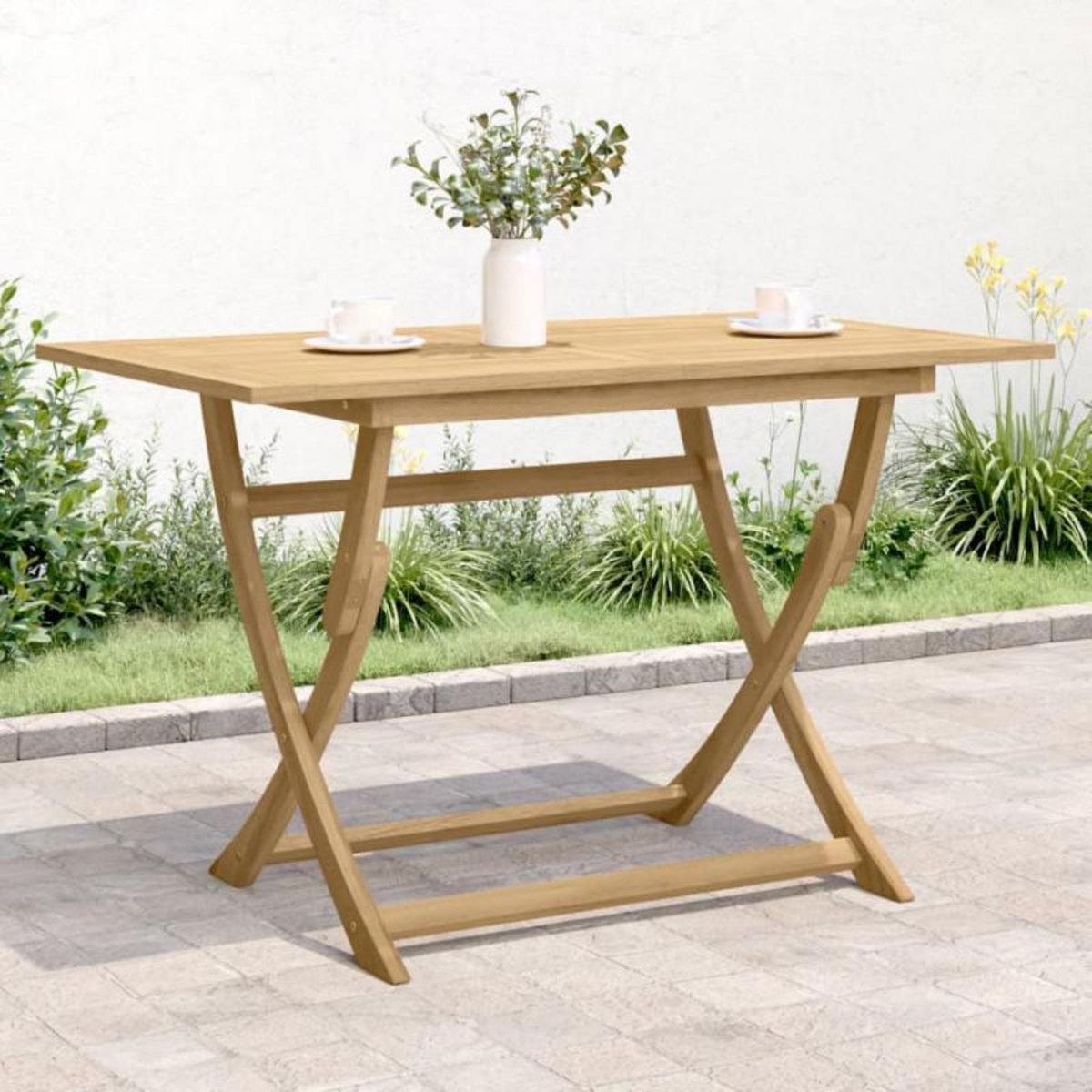 VIDAXL Table pliable de jardin 120x70x75 cm bois d acacia solide