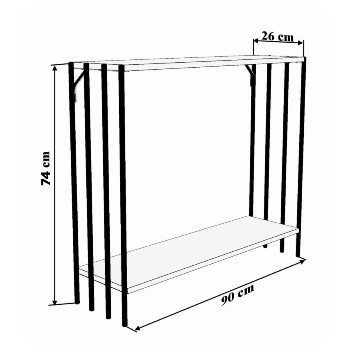 CONCEPT USINE Console industrielle avec étagères PITEA