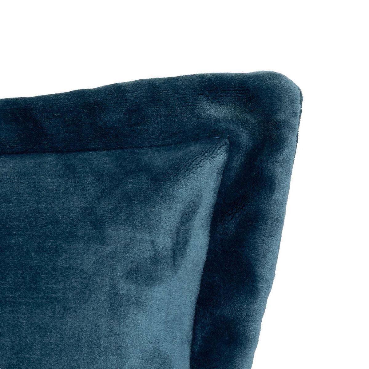 ATMOSPHERA Coussin Déco Flanelle  Cuddly  53x53cm Bleu Égéen