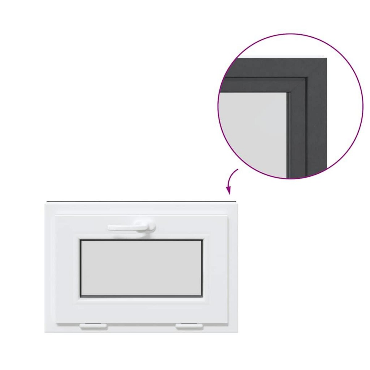 VIDAXL Fenetre sous-sol RISOR 60x40 cm inclinable 2vitrages anthracite