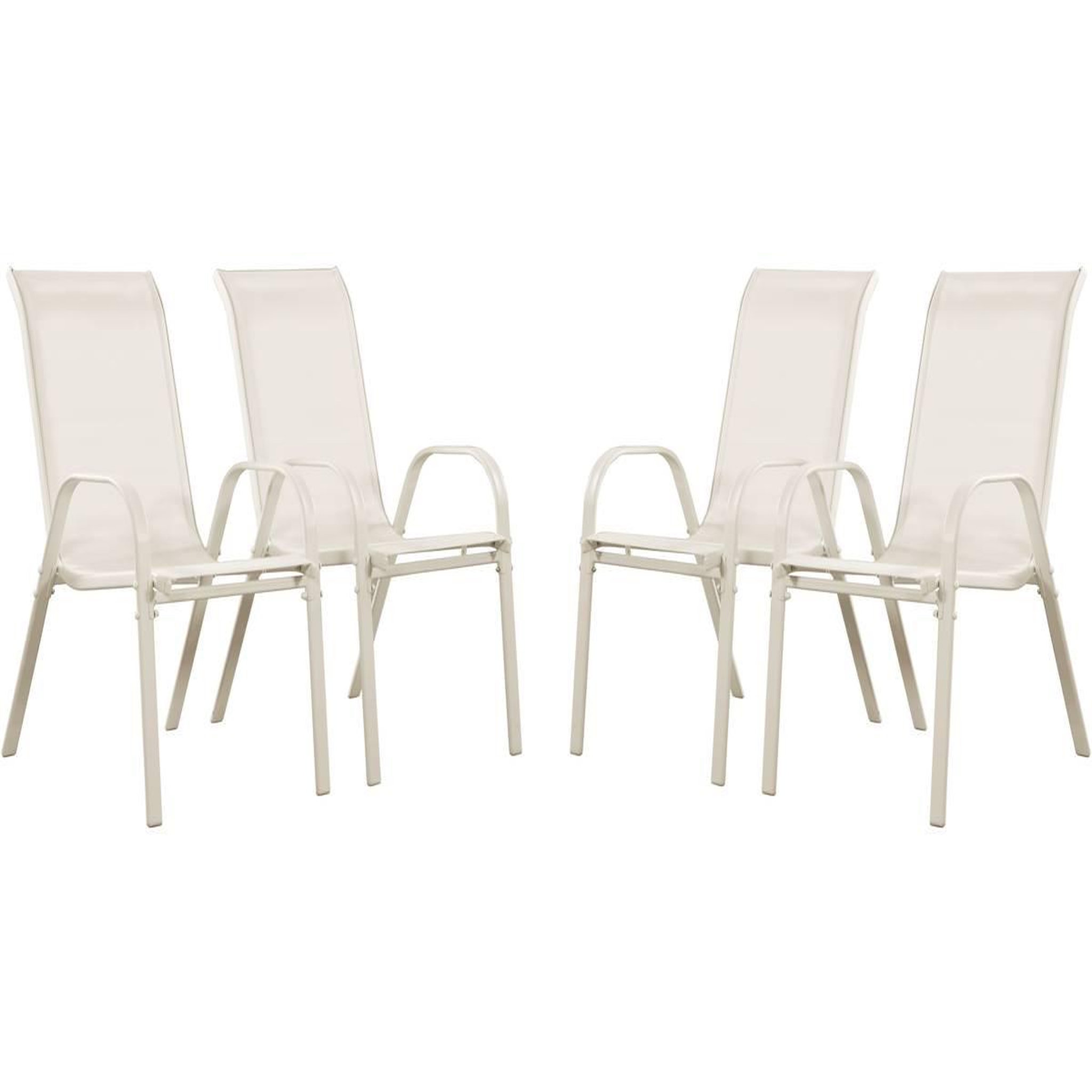 Habitat et Jardin Fauteuil jardin textilène  cordoba  - phoenix - écru - lot de 4