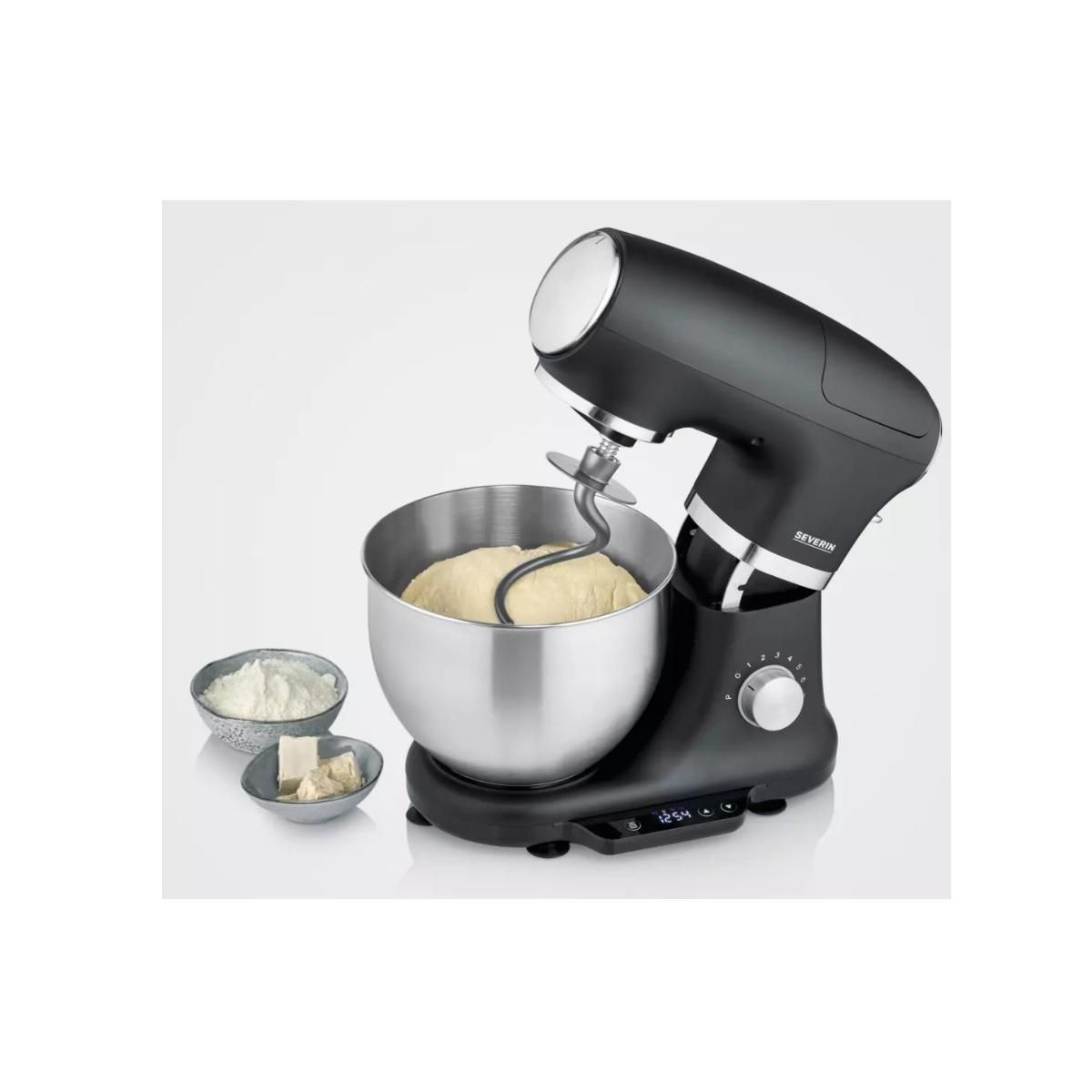 SEVERIN Robot pâtissier multifonction 5.5l 1000w noir/inox - KM3898