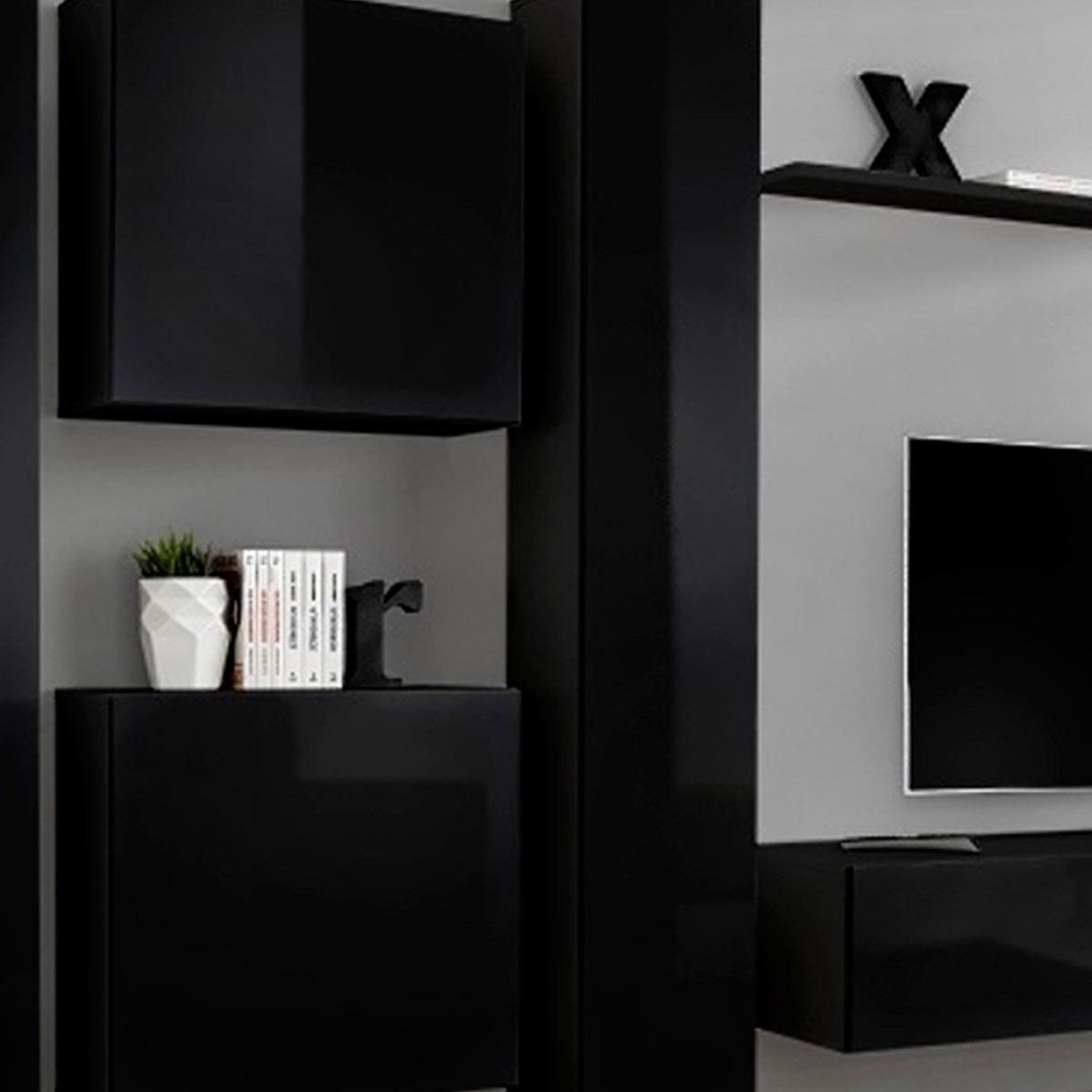 Voir la diapositive 3 : Paris Prix Meuble tv mural design  switch vi  330cm noir
