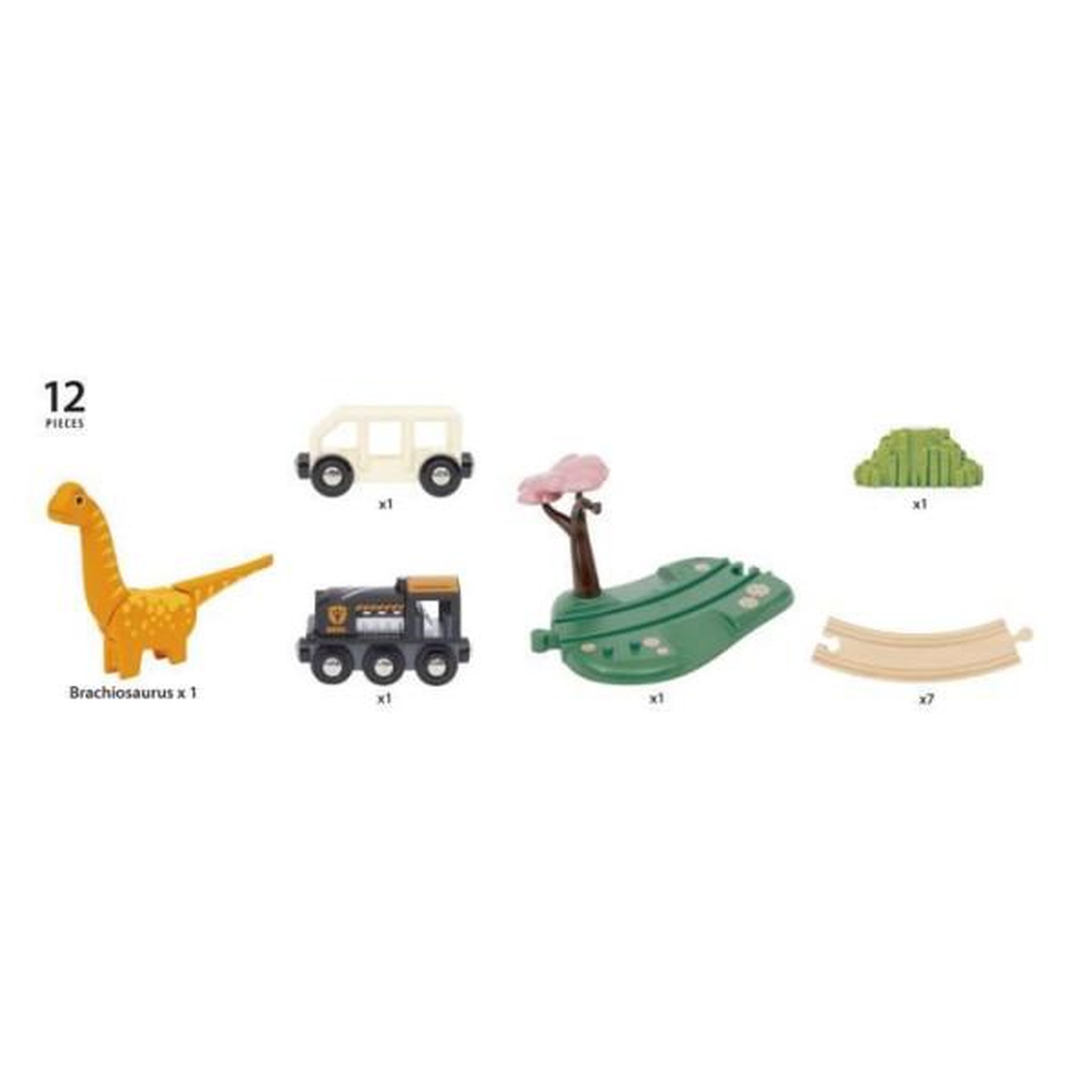 Voir la diapositive 6 : Brio Circuit Dinosaure - Coffret Complet 12 pieces - Action de Jeu sans Pile - Dinosaure Inclus - Circuit de Train en Bois - BRIO Wor