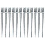 VIDAXL Piquets au sol 12 pcs Argente 8x8x91 cm Acier galvanise