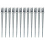 Voir la diapositive 1 : VIDAXL Piquets au sol 12 pcs Argente 8x8x91 cm Acier galvanise