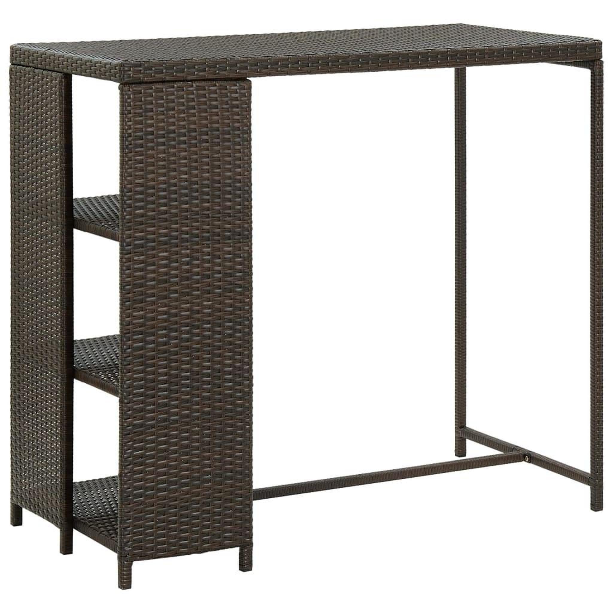 Voir la diapositive 5 : VIDAXL Ensemble de bar de jardin 3 pcs et coussins brun resine tressee