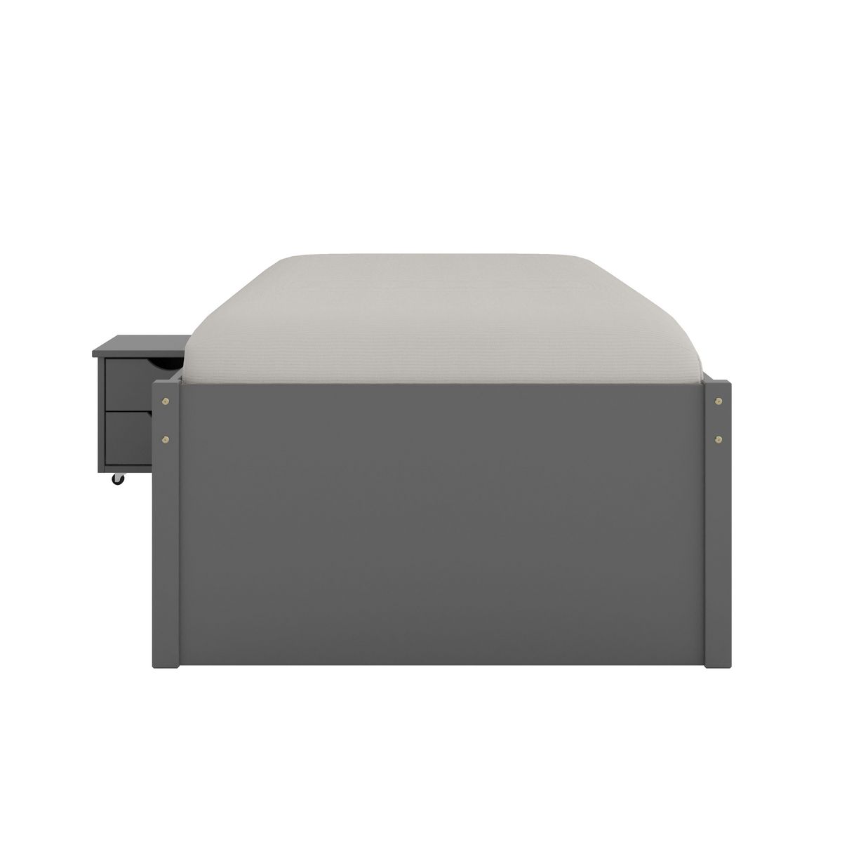 Lit 1 place en pin massif  avec rangement et sommier  90x200 cm SLEEP