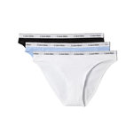 CALVIN KLEIN JEANS Lot de 3 Culottes Bleu/Blanc/ Femme Calvin Klein Jeans Bikini 3pk. Coloris disponibles : Noir